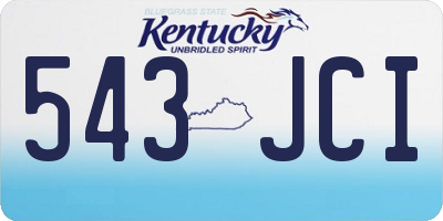 KY license plate 543JCI