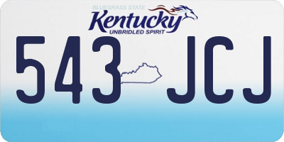 KY license plate 543JCJ