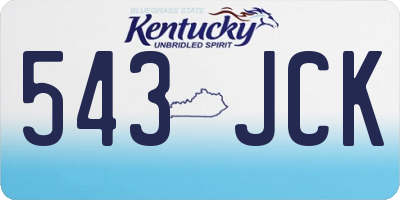 KY license plate 543JCK