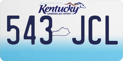 KY license plate 543JCL