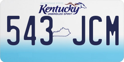 KY license plate 543JCM