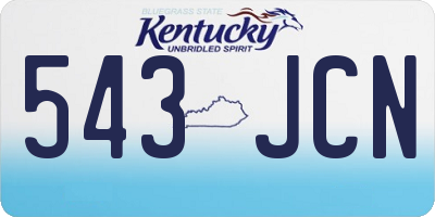 KY license plate 543JCN