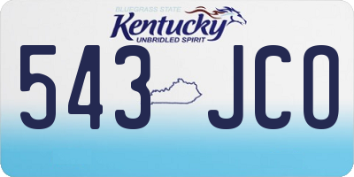 KY license plate 543JCO