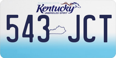 KY license plate 543JCT