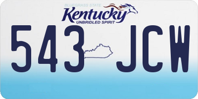 KY license plate 543JCW