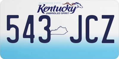 KY license plate 543JCZ