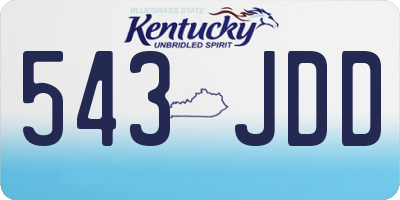 KY license plate 543JDD
