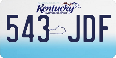 KY license plate 543JDF