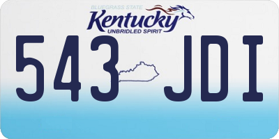 KY license plate 543JDI