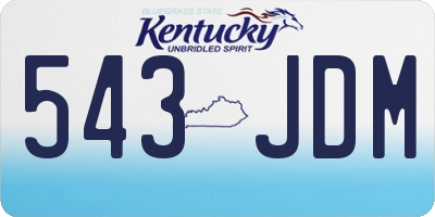 KY license plate 543JDM