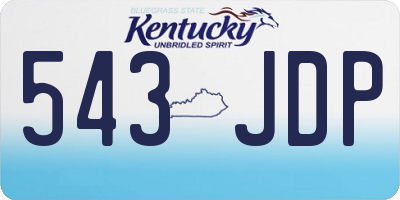 KY license plate 543JDP