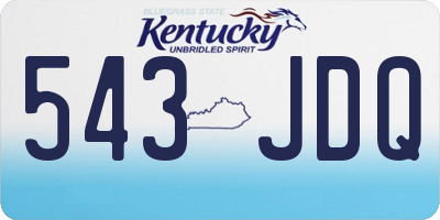 KY license plate 543JDQ