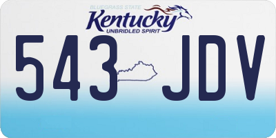KY license plate 543JDV