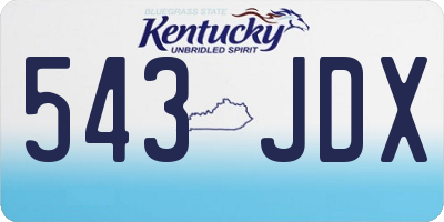 KY license plate 543JDX