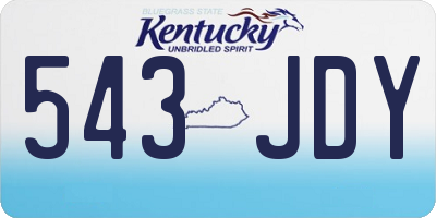 KY license plate 543JDY