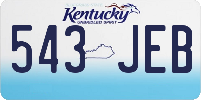 KY license plate 543JEB