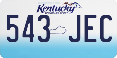 KY license plate 543JEC
