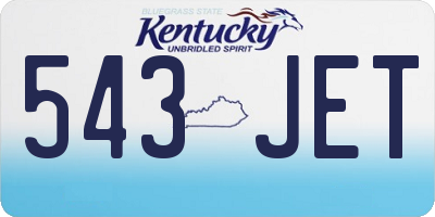 KY license plate 543JET