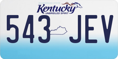 KY license plate 543JEV