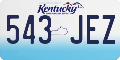 KY license plate 543JEZ