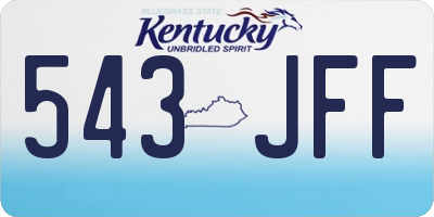 KY license plate 543JFF