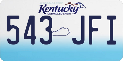 KY license plate 543JFI