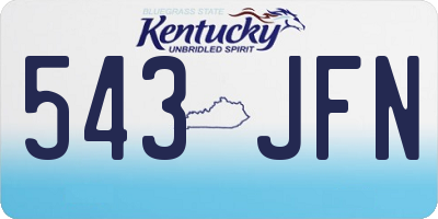 KY license plate 543JFN