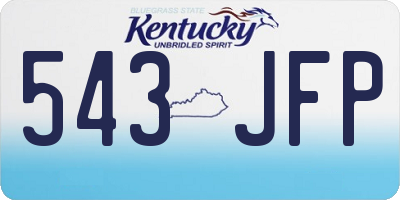 KY license plate 543JFP