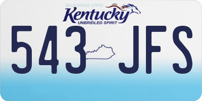 KY license plate 543JFS