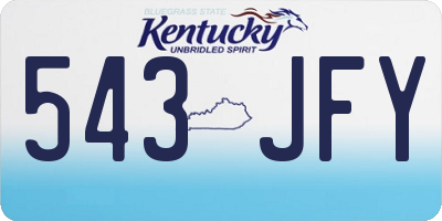 KY license plate 543JFY