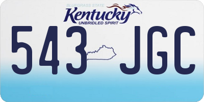 KY license plate 543JGC