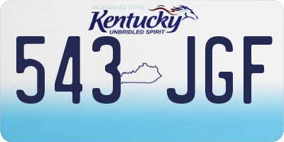KY license plate 543JGF