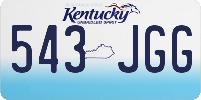 KY license plate 543JGG