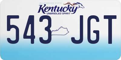 KY license plate 543JGT