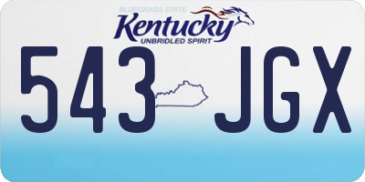 KY license plate 543JGX