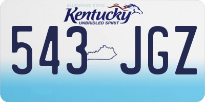 KY license plate 543JGZ