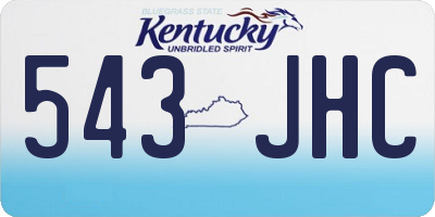 KY license plate 543JHC