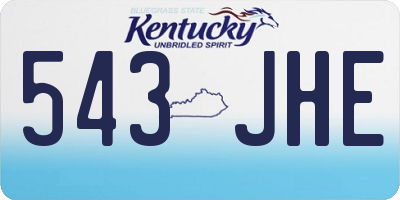 KY license plate 543JHE