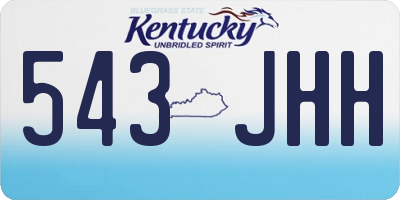 KY license plate 543JHH