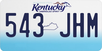 KY license plate 543JHM