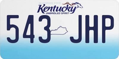 KY license plate 543JHP