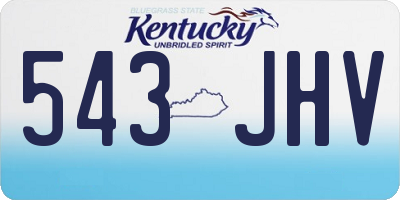 KY license plate 543JHV