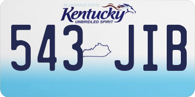 KY license plate 543JIB