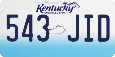 KY license plate 543JID