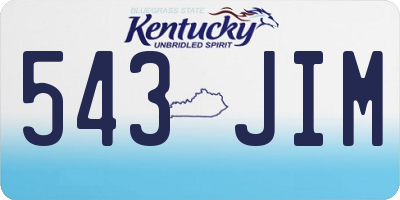 KY license plate 543JIM