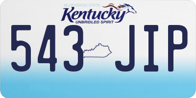 KY license plate 543JIP