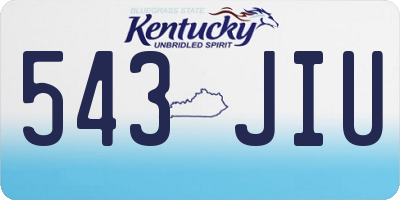 KY license plate 543JIU