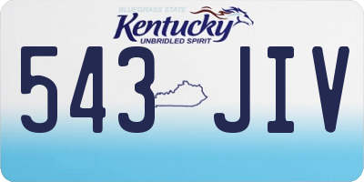 KY license plate 543JIV