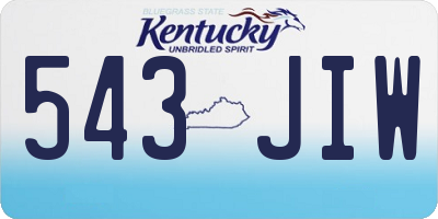 KY license plate 543JIW