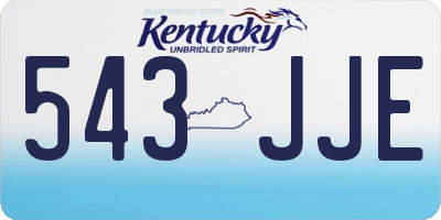 KY license plate 543JJE